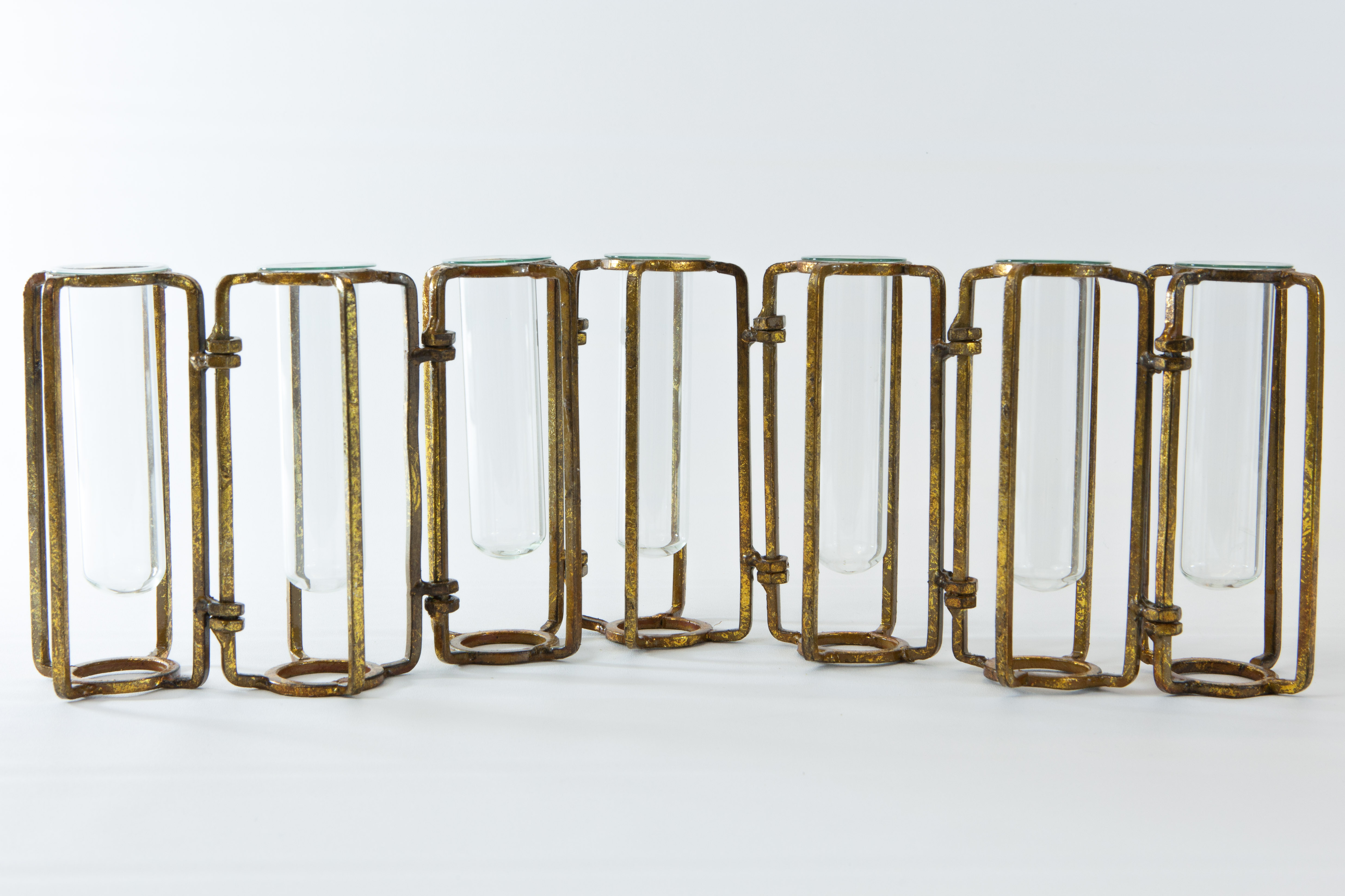 Antiqued Gold Hinged Flower Vases — Small Collage Home