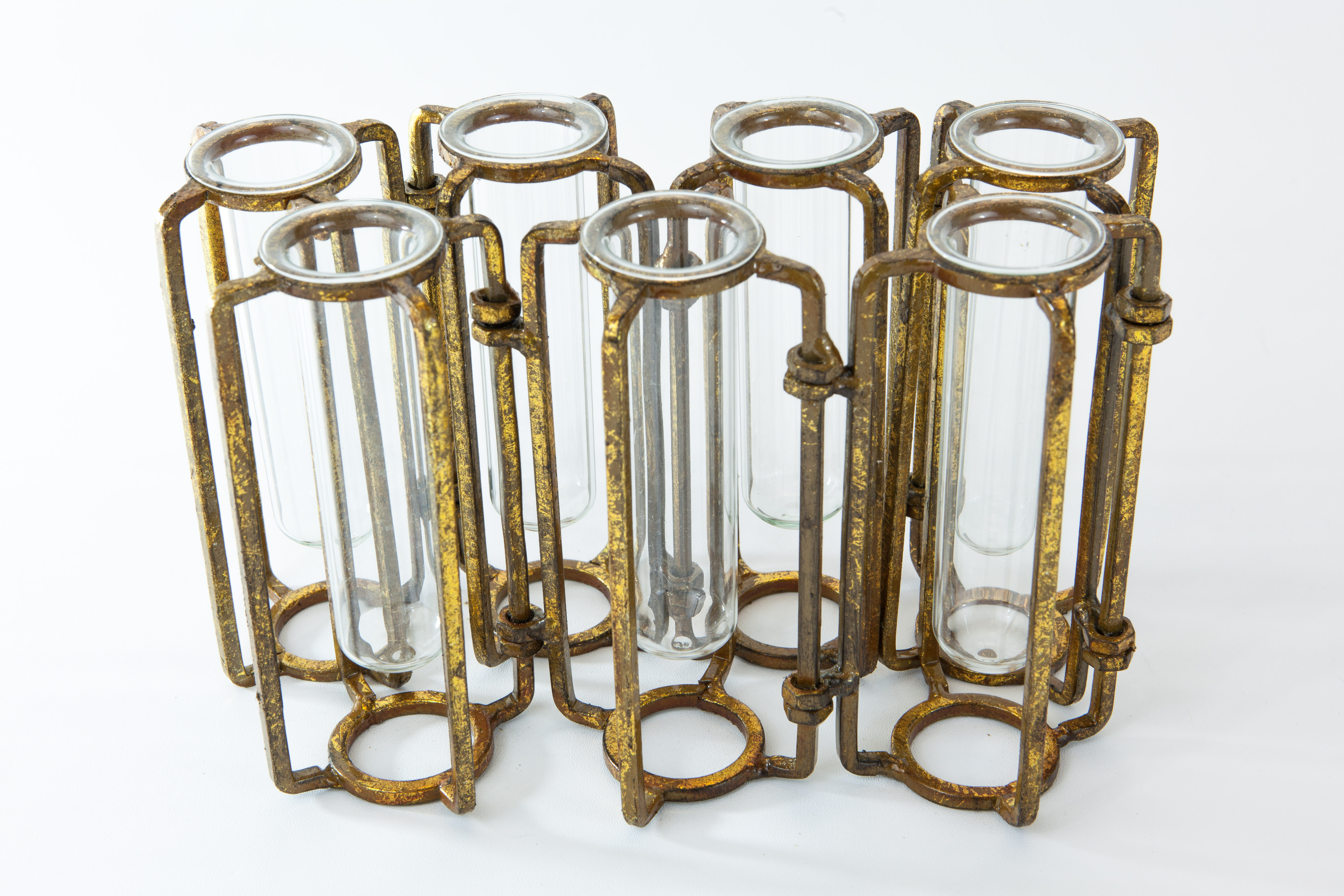 Antiqued Gold Hinged Flower Vases — Small Collage Home