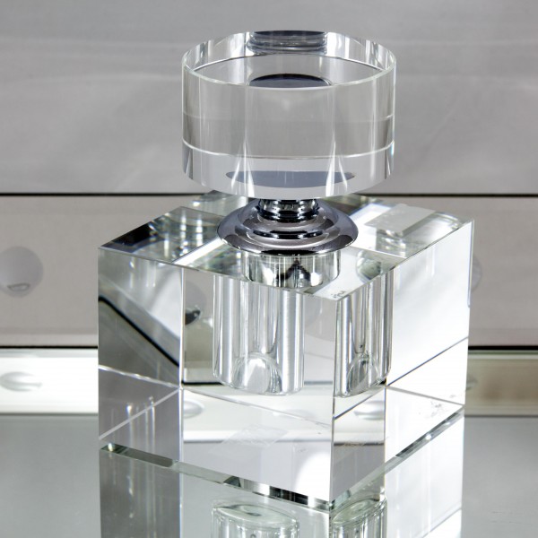 Reusable Glass Perfume Bottle Cube Close
