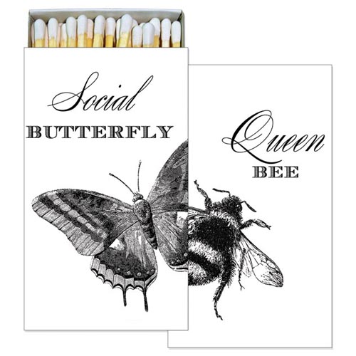 Social Butterfly Queen Bee Wood Stick Matches