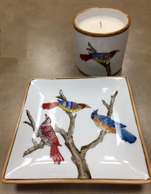 L'oiseau Bird Plate and Candle