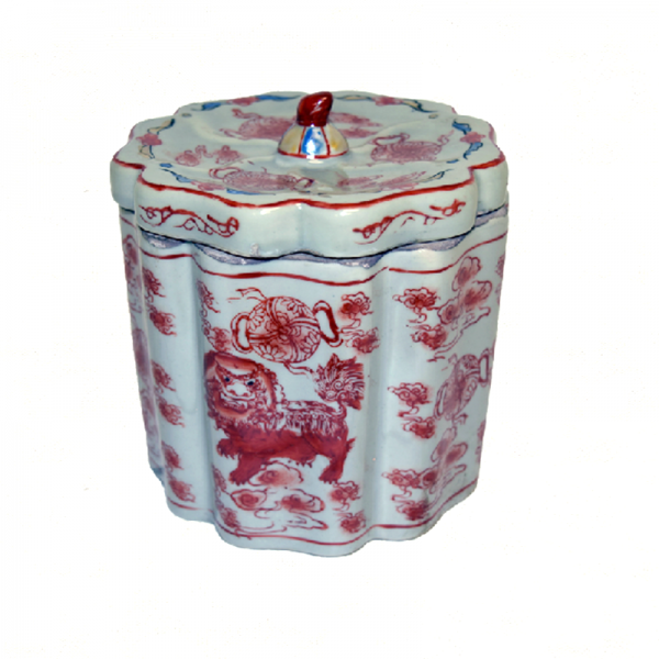 Porcelain Foo Dog Tea Jar