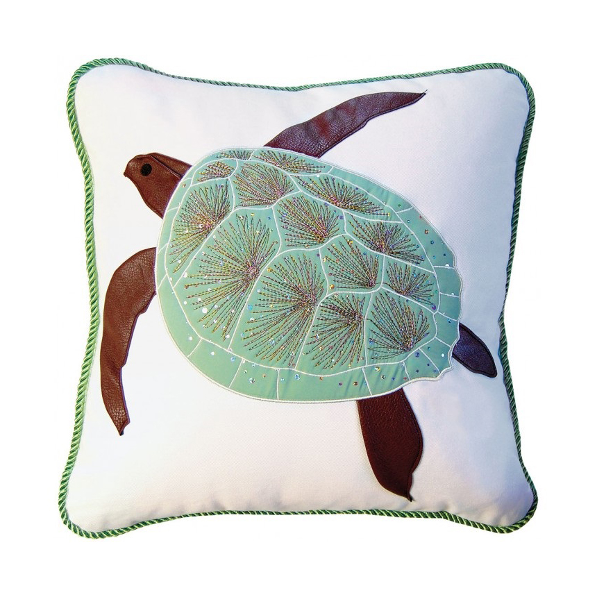 Sea Turtle Applique Pillow