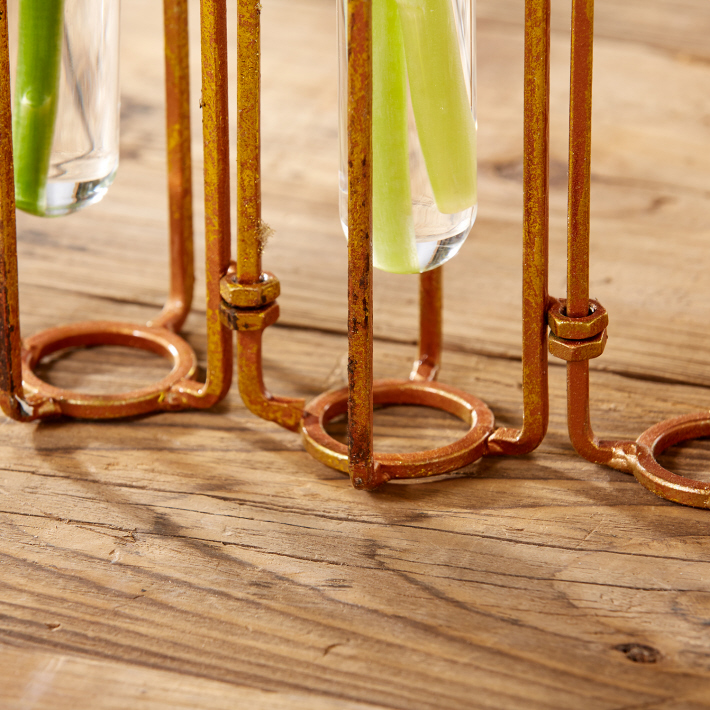 Antiqued Gold Hinged Flower Vases Accessories Collage Home