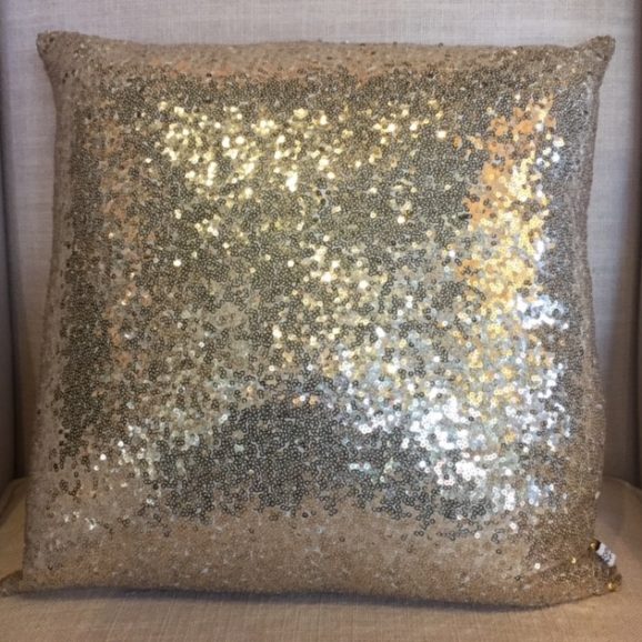 Gold Sequined Throw Pillow