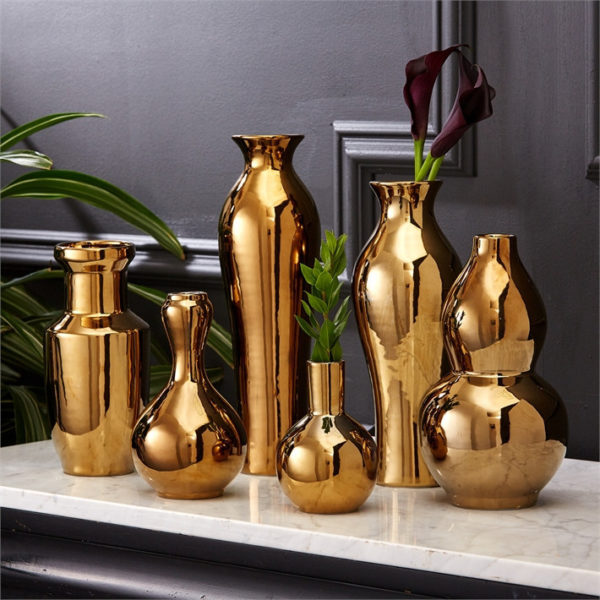 Golden Porcelain Vase — Assorted