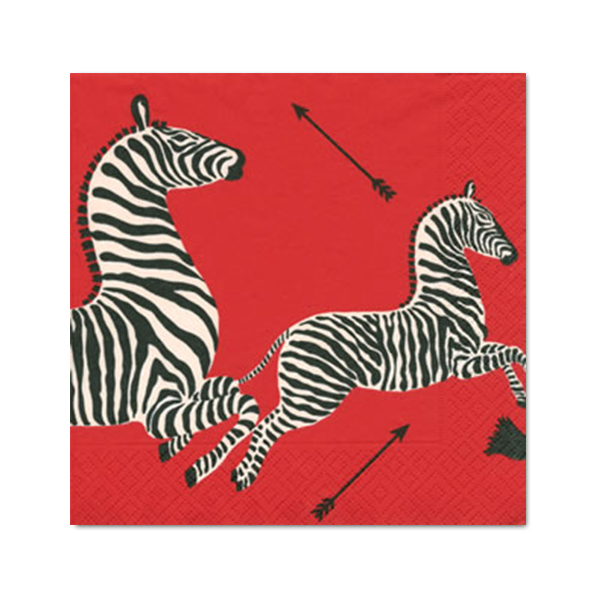 Caspari Scalamandre Red Zebra Napkins Napkins Collage Home
