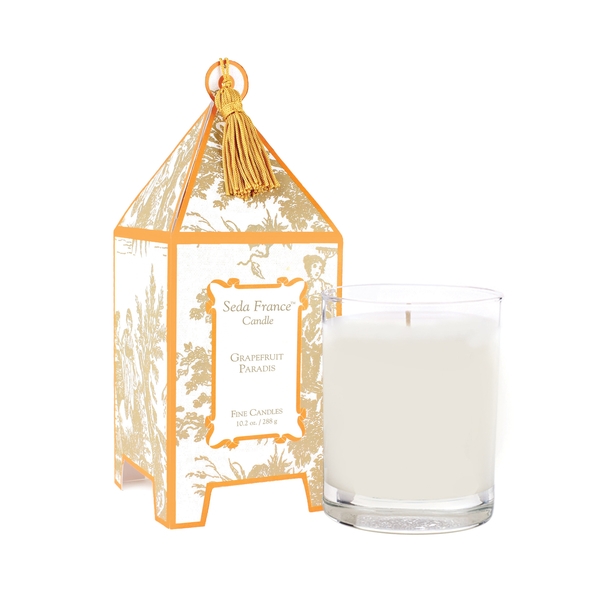 Grapefruit Paradis Classic Toile Pagoda Box Candle Collage Home
